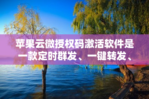 苹果云微授权码激活软件是一款定时群发、一键转发、自动跟圈分身的软件