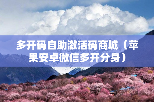 多开码自助激活码商城（苹果安卓微信多开分身）