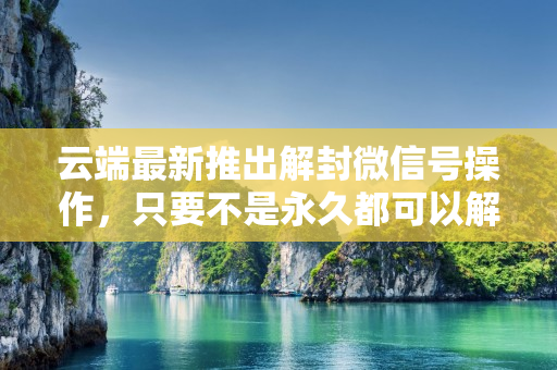 云端最新推出解封微信号操作，只要不是永久都可以解封